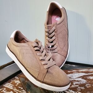 Dr. Scholl's Seaside Sneaker Taupe Metallic Brown Tennis Shoes Coastal Neutral